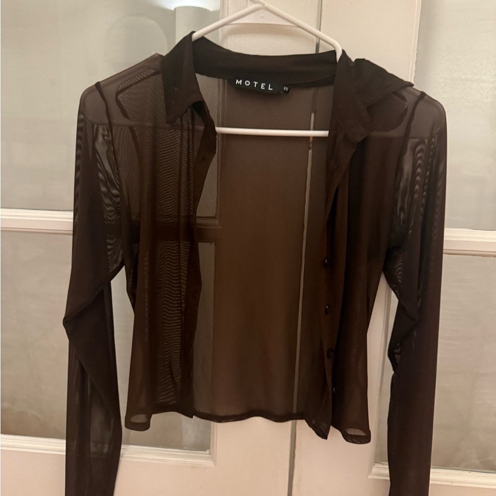 Motel Rocks Chocolate Sheer Top